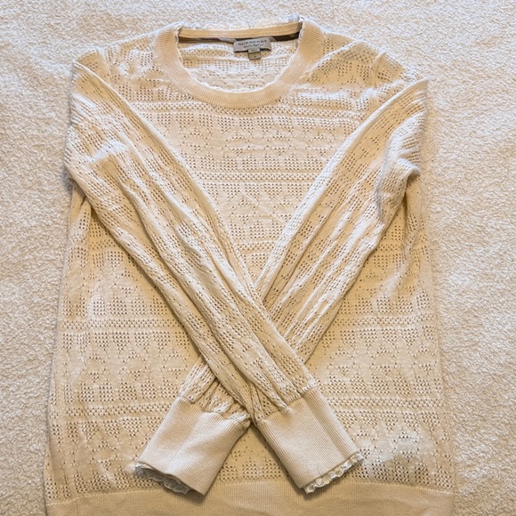 Burberry Cream Lace Knit Sweater